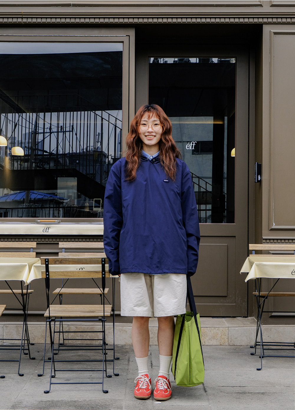 Wide C/N half pants cream