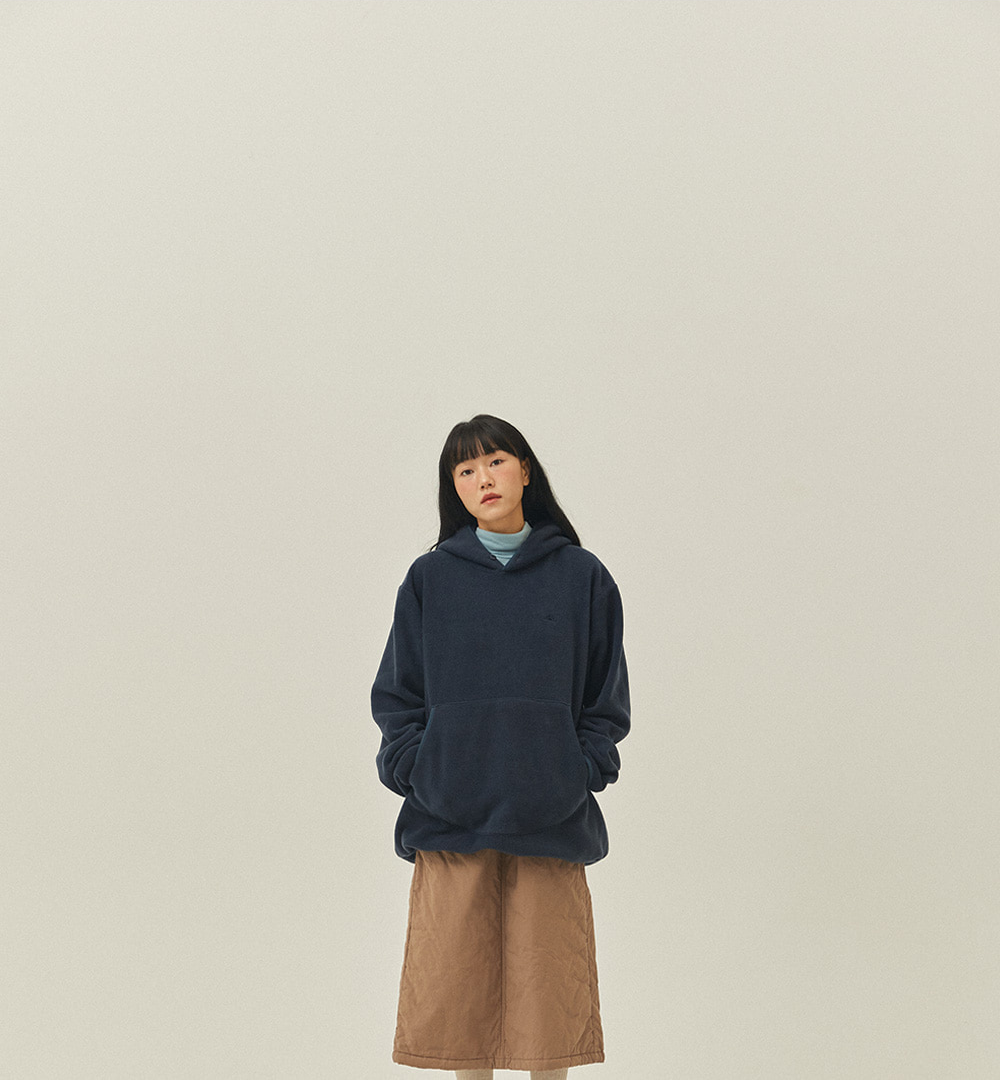 Sunrise fleece button hoodie navy
