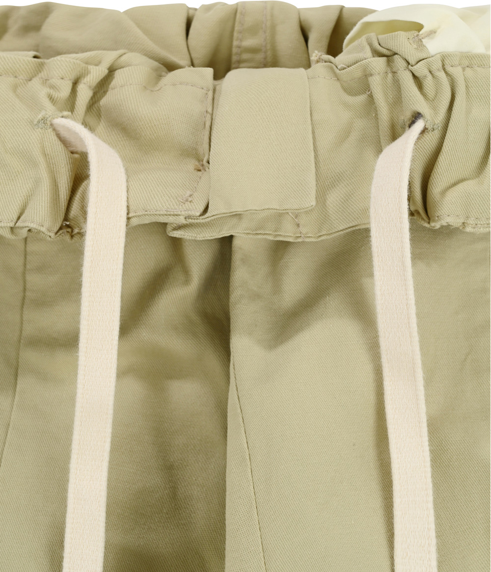 Pintuck wide chino pants beige