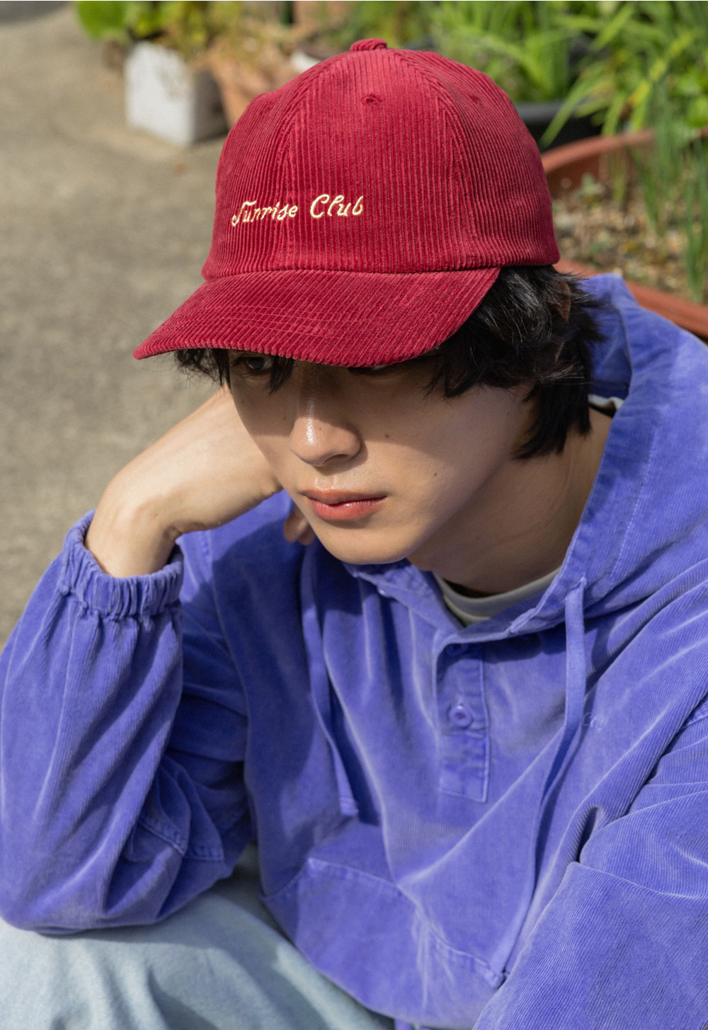 Corduroy sunrise club cap red