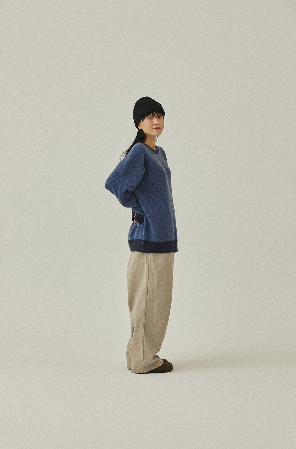 Ringer wool knitwear blue