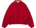 Fleece bomber jacket red