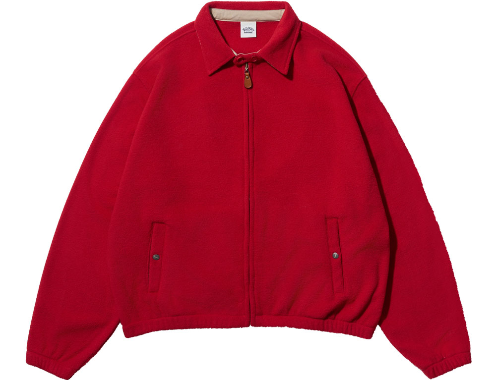 Fleece bomber jacket red