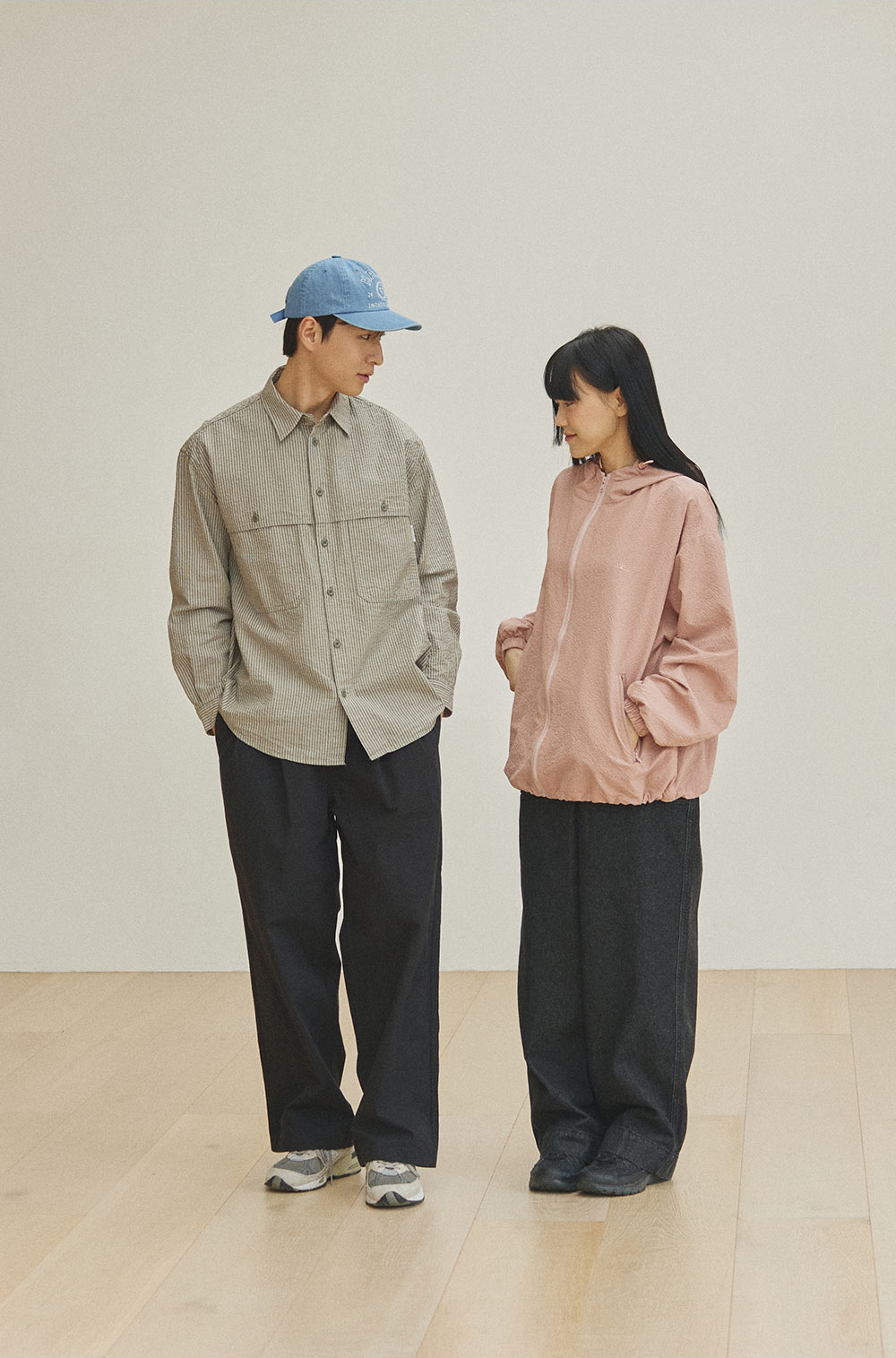Stripe pocket work shirt khaki
