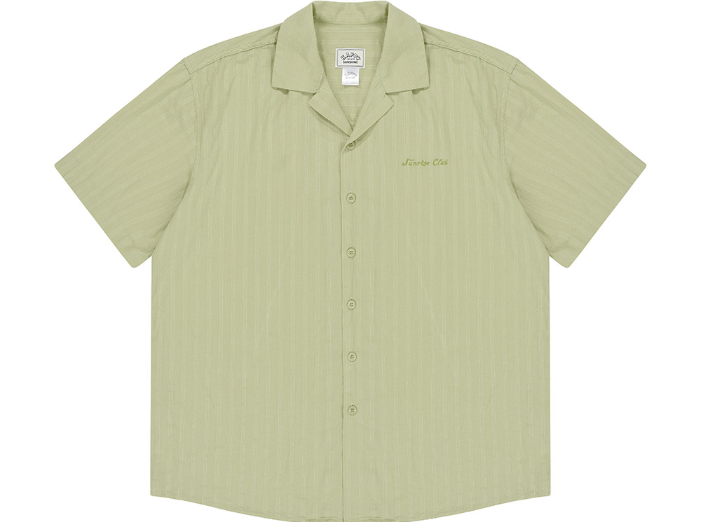 Jacquard open collar shirt light mint