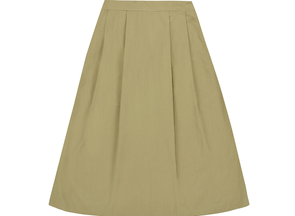 Flared beige banded skirt