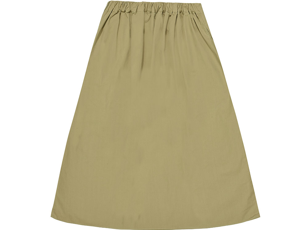 Flared beige banded skirt