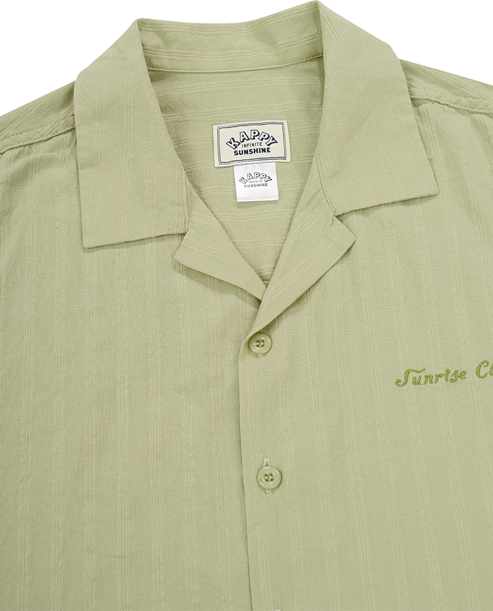 Jacquard open collar shirt light mint
