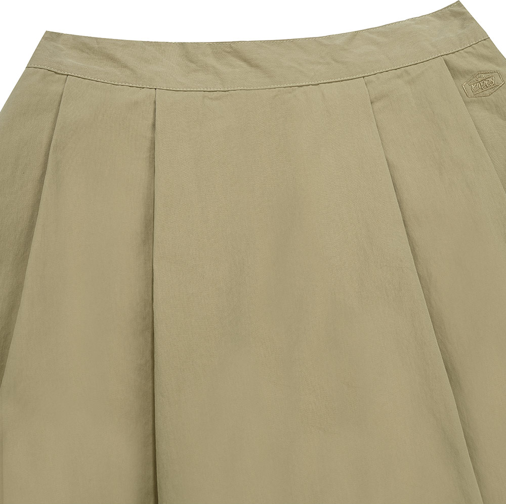 Flared beige banded skirt