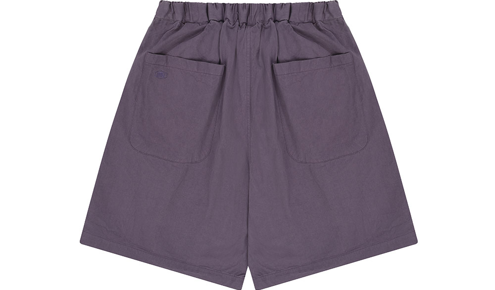 Two-tuck wide half pants, purple