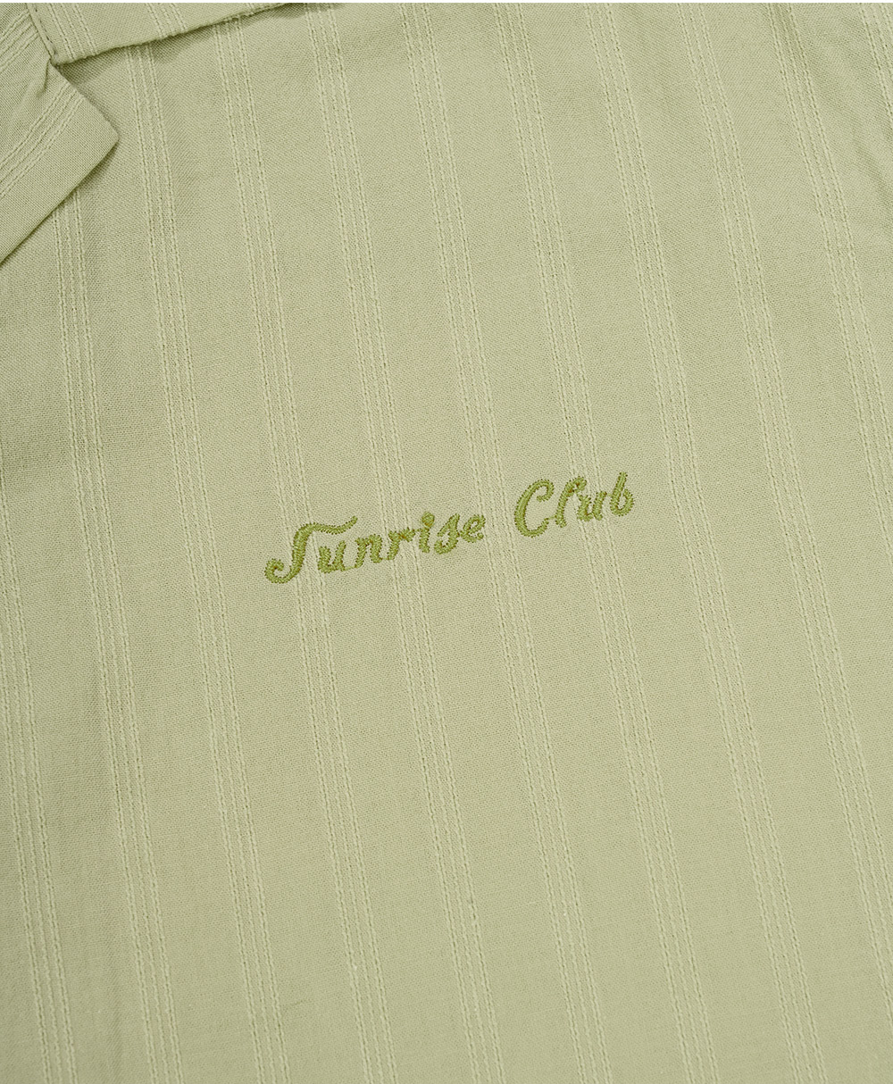 Jacquard open collar shirt light mint