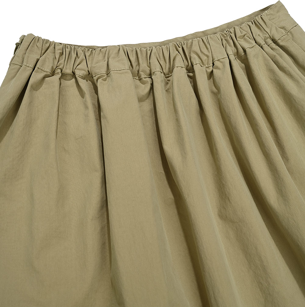 Flared beige banded skirt