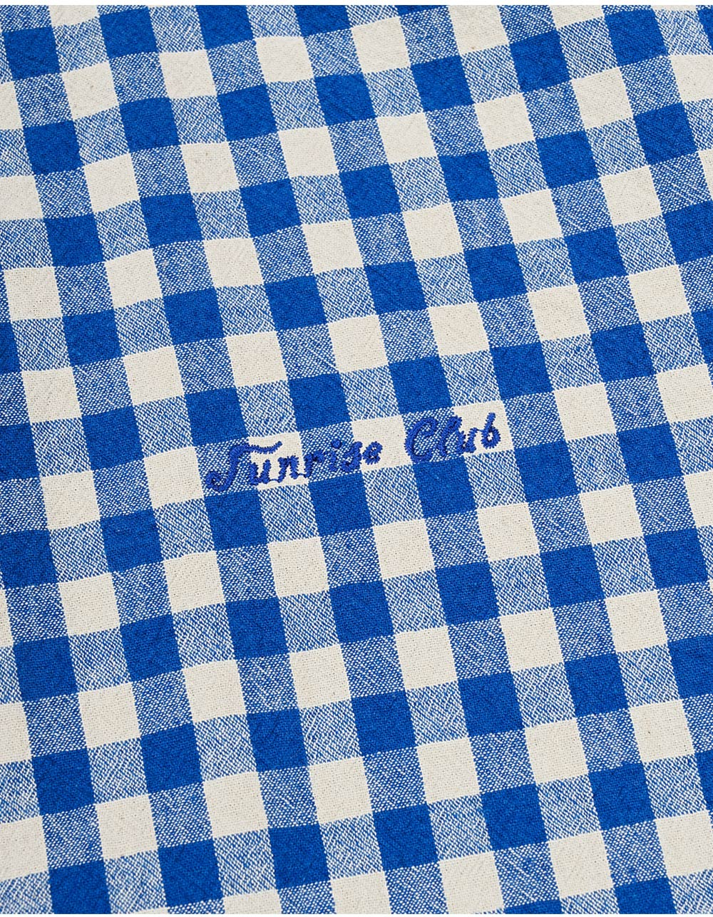 Gingham check linen dress blue