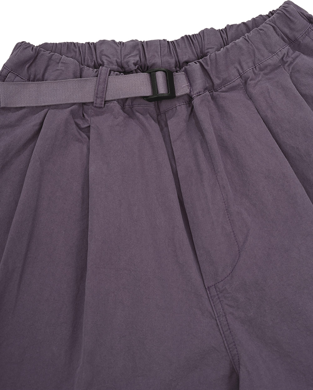 Two-tuck wide half pants, purple