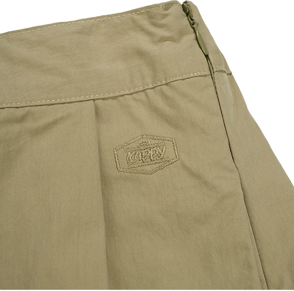 Flared beige banded skirt