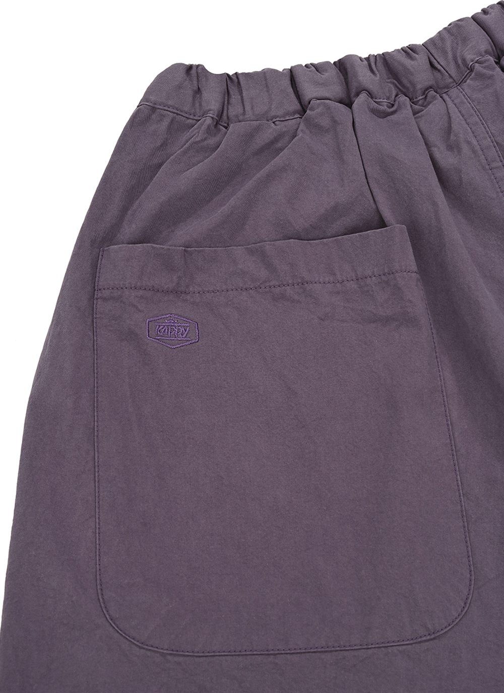 Two-tuck wide half pants, purple