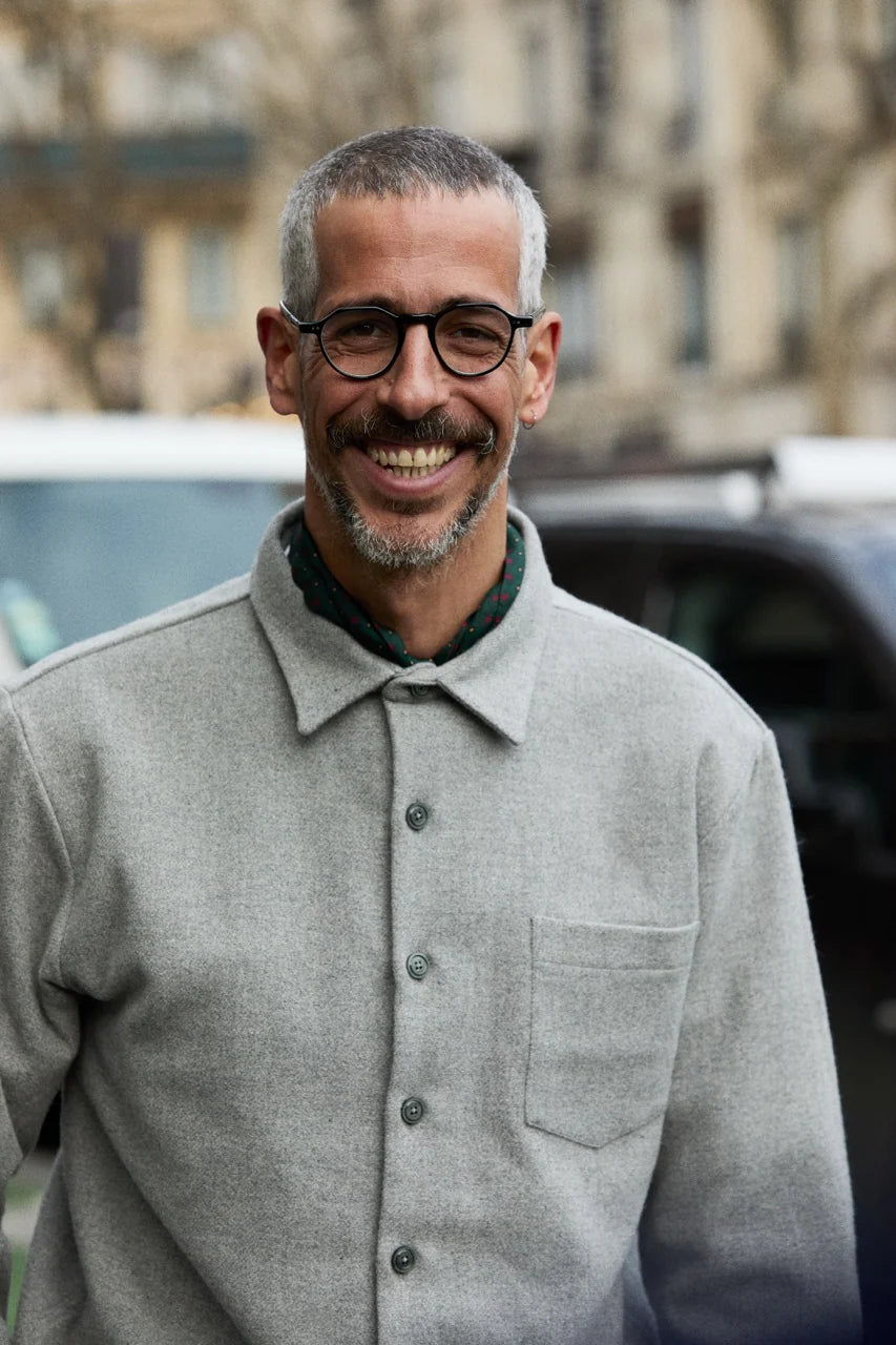 Grey pure wool overshirt