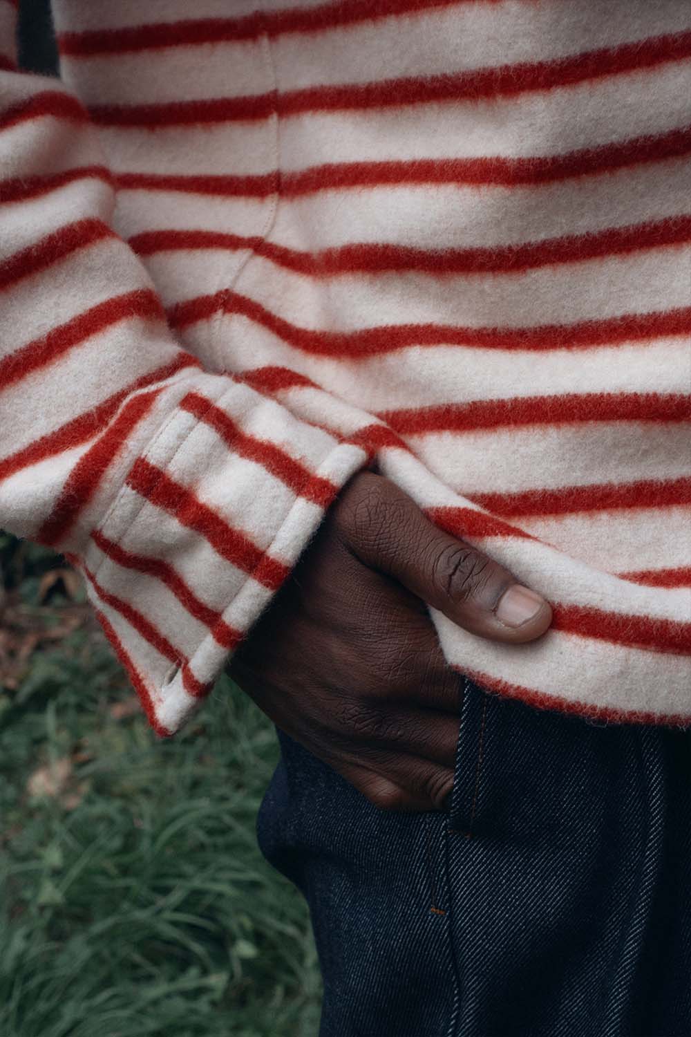 Red striped overshirt