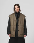 Ridge Vest Nylon Down Fossil Green / Off White