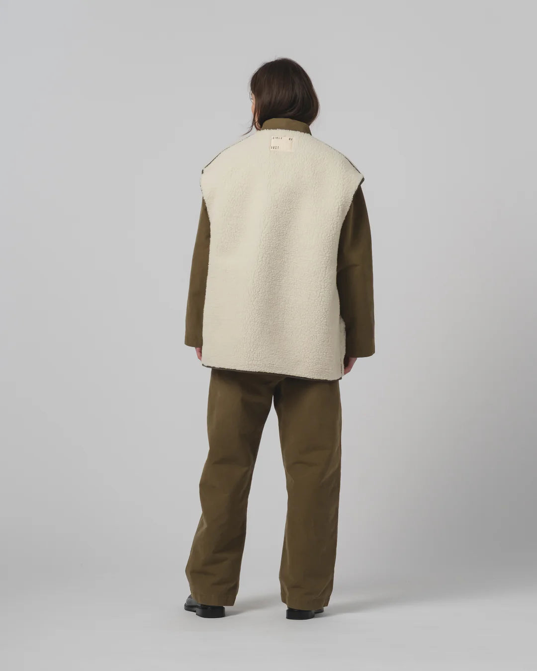 Ridge Vest Nylon Down Fossil Green / Off White