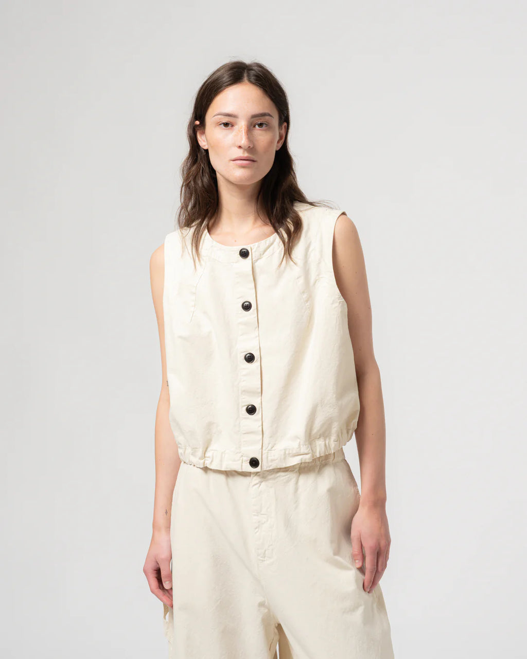 Cotton linen wheat blazer
