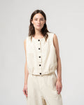 Cotton linen wheat blazer