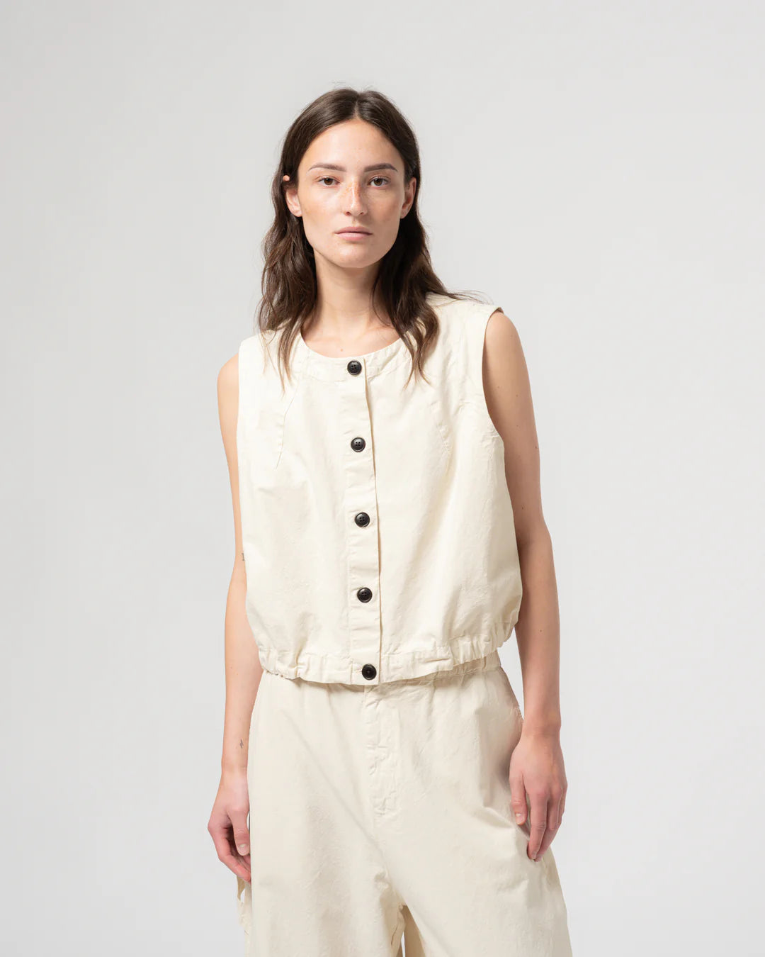 Cotton linen wheat blazer