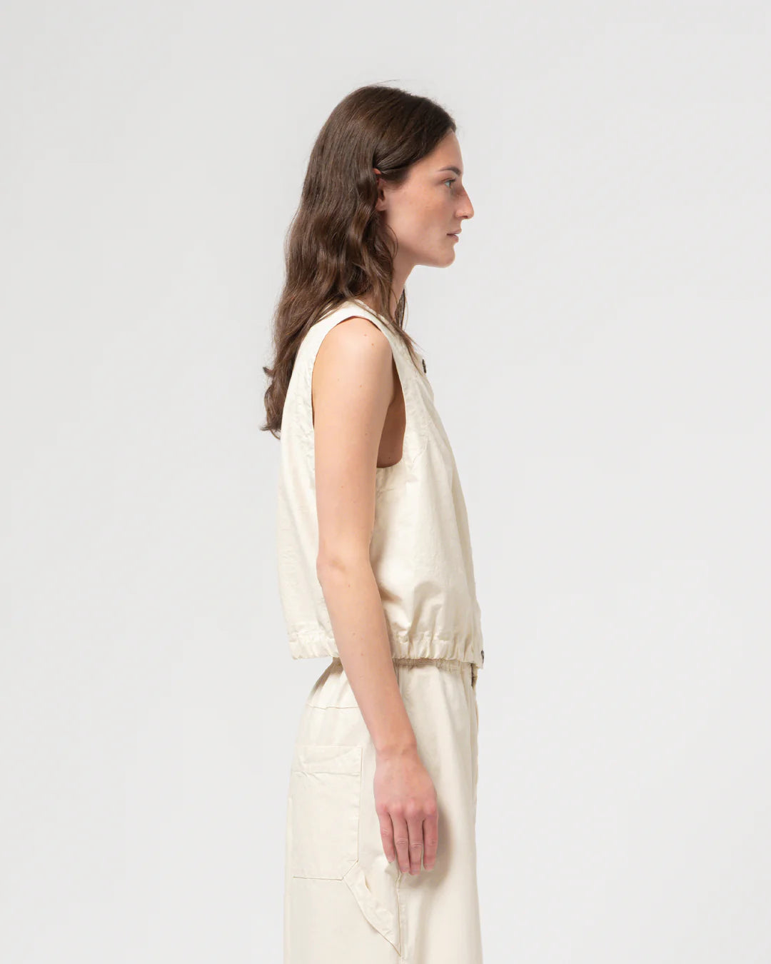 Cotton linen wheat blazer