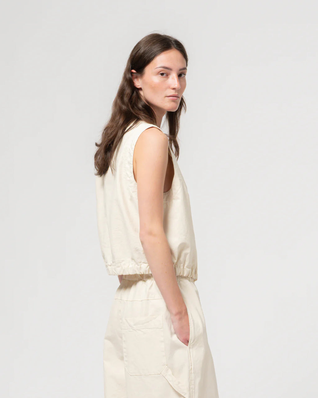 Cotton linen wheat blazer