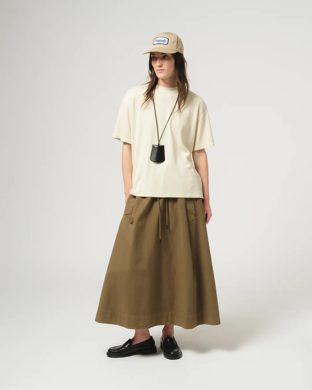Meadow skirt cotton linen canteen green