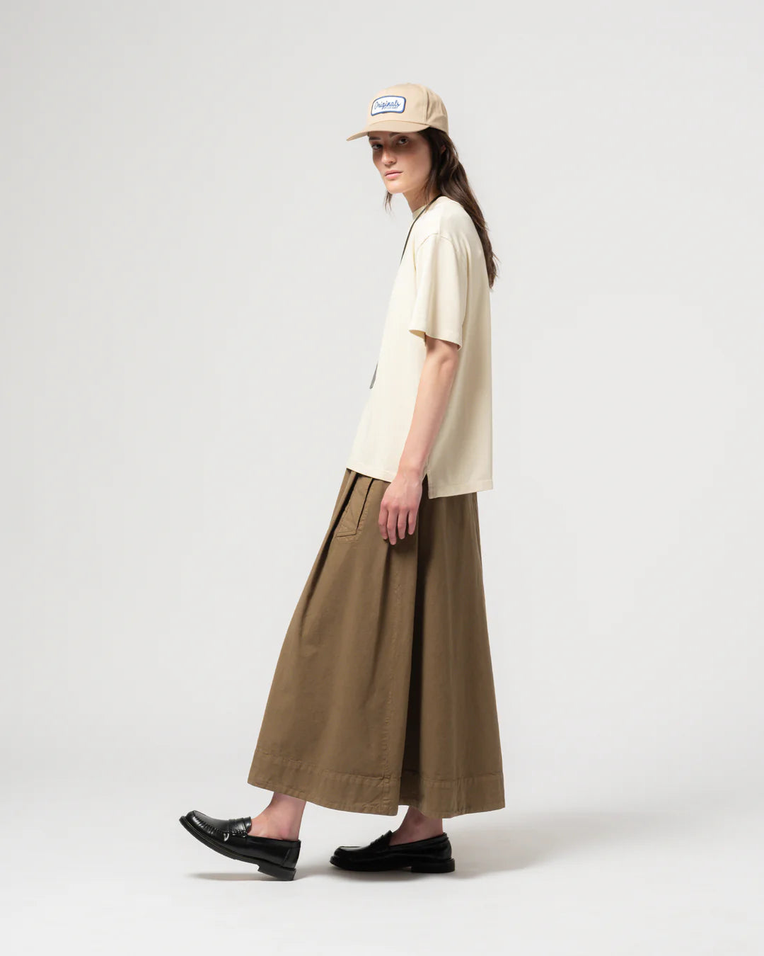 Meadow skirt cotton linen canteen green