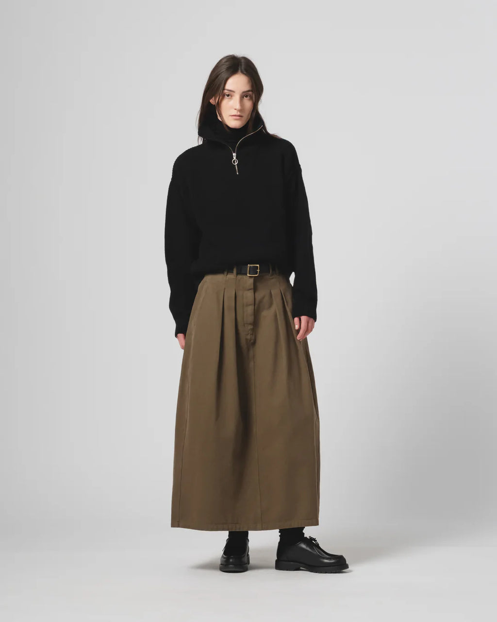 Bulb Skirt Canvas Fossil Green