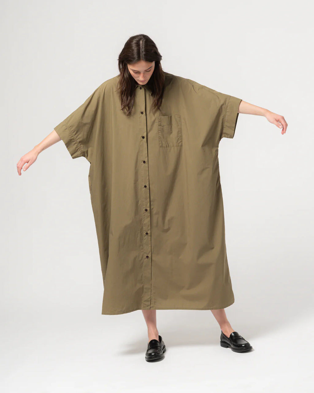 Shirt dress canteen green