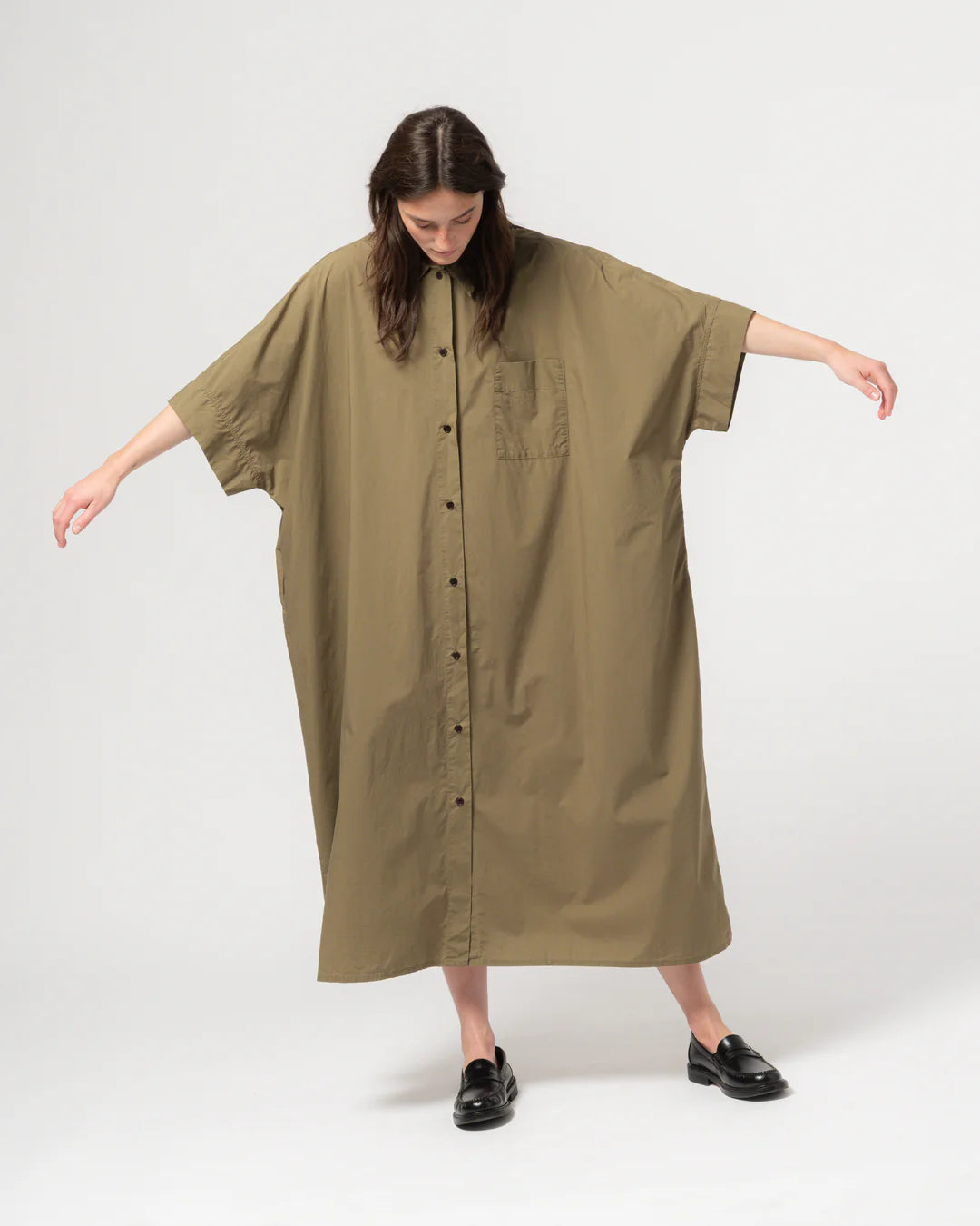 Shirt dress canteen green