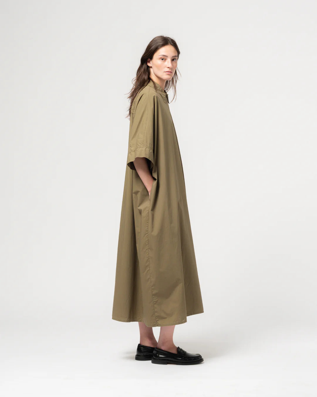 Shirt dress canteen green