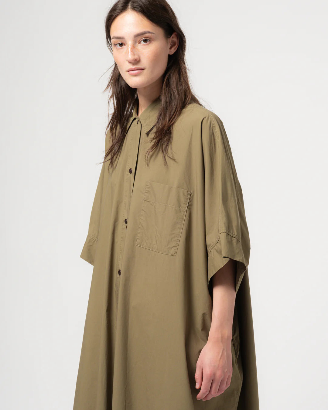 Shirt dress canteen green