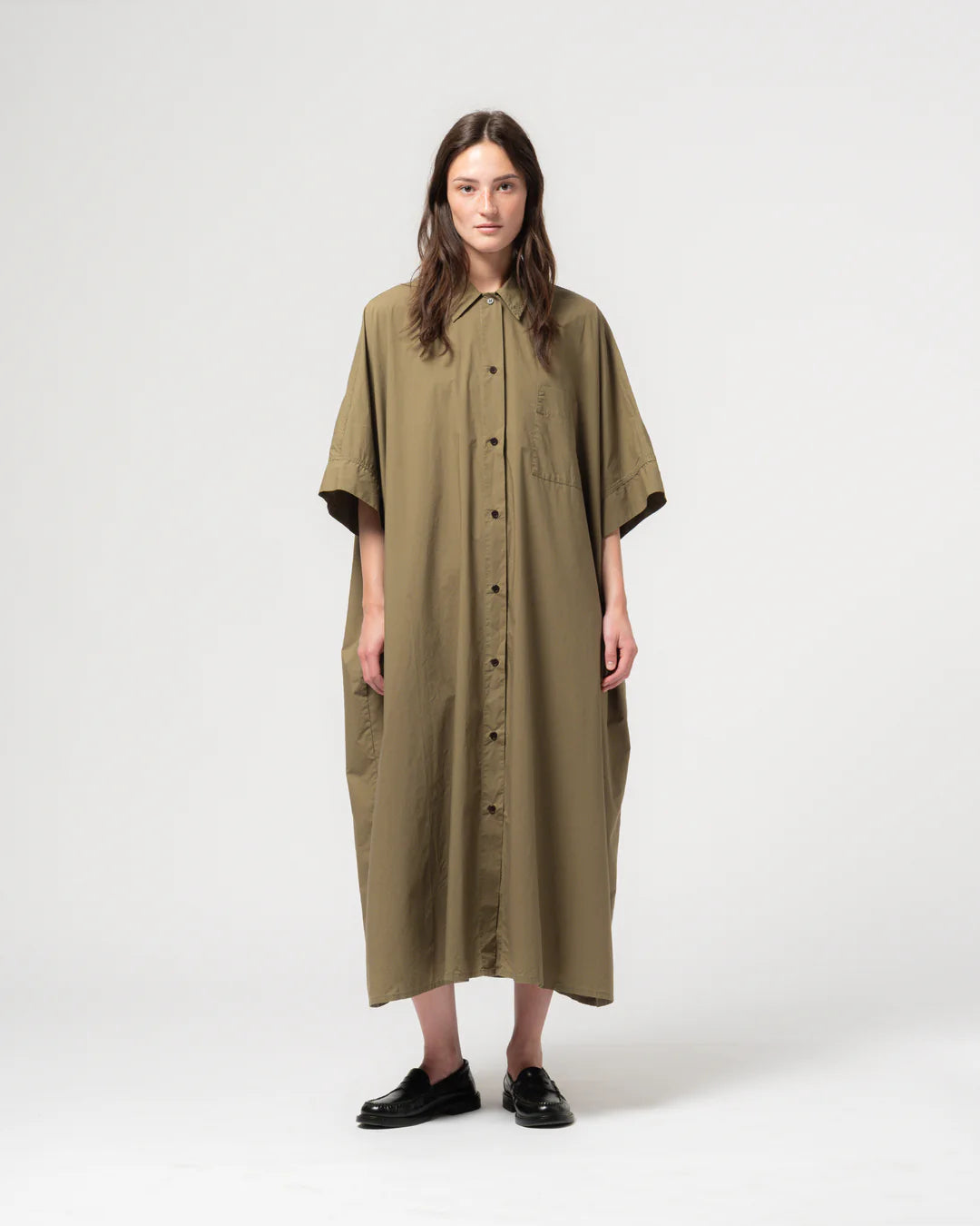 Shirt dress canteen green