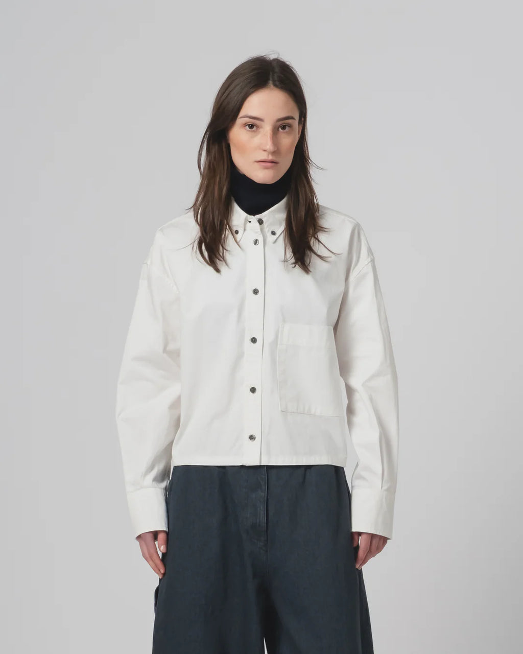 Cubic Shirt Poplin Milk
