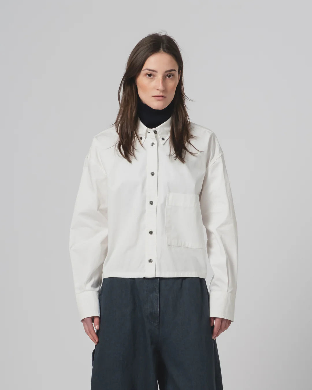 Cubic Shirt Poplin Milk
