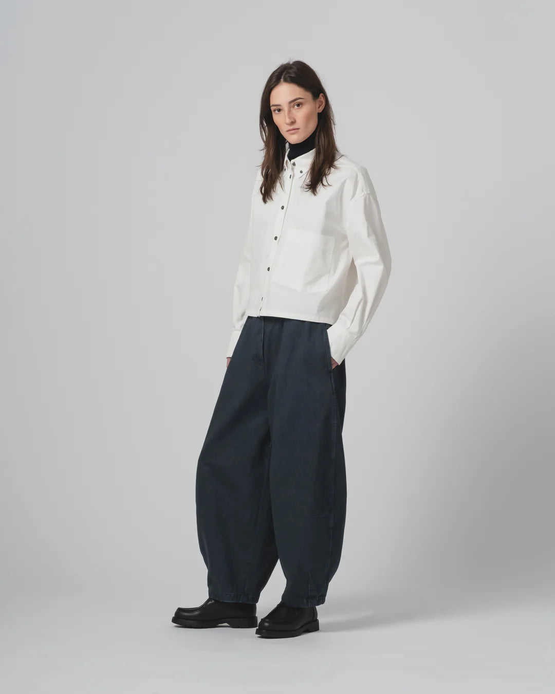 Cubic Shirt Poplin Milk