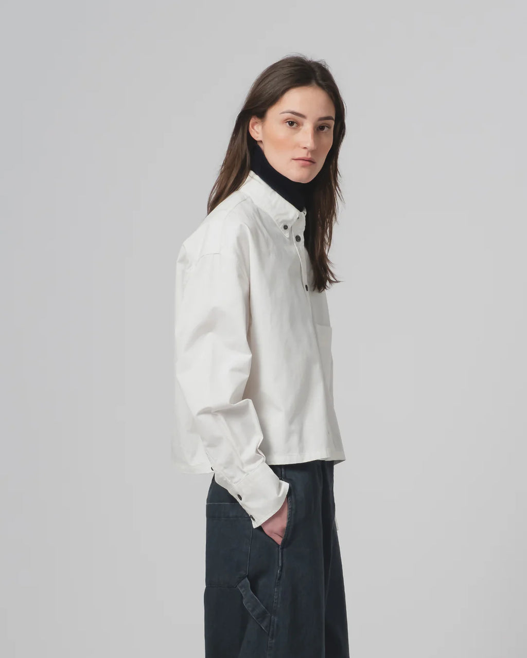Cubic Shirt Poplin Milk
