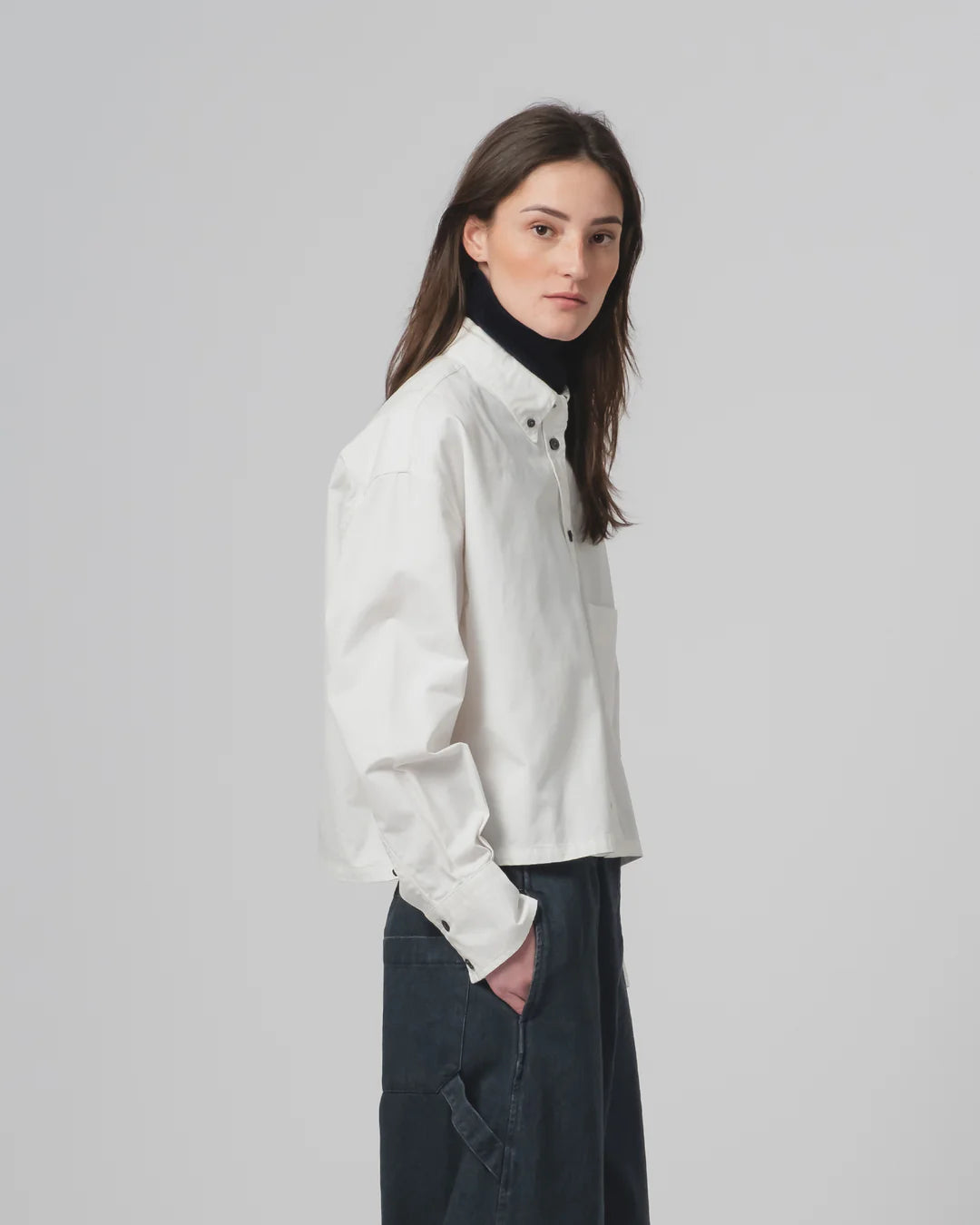 Cubic Shirt Poplin Milk