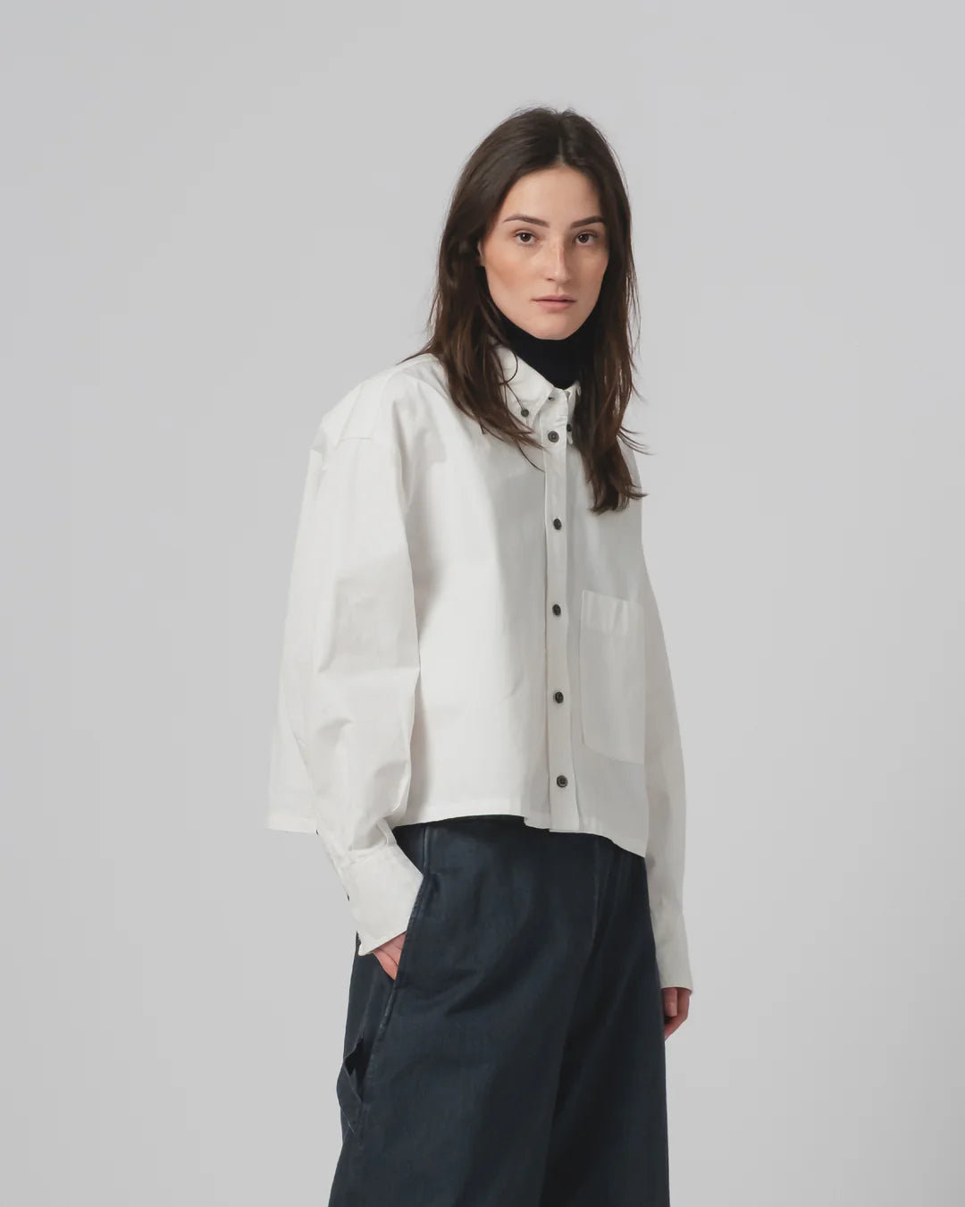 Cubic Shirt Poplin Milk